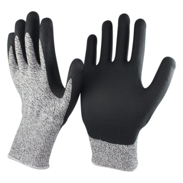 NMSAFETY Working 5 cutting glove with black nitrile work gardening work men glove  protective gloves